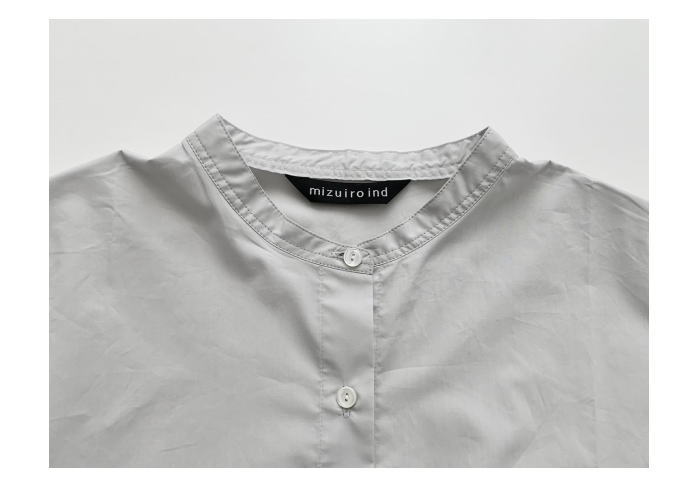 mizuiro-ind(ミズイロインド)スタンドカラーワイドシャツ | 山口県下関