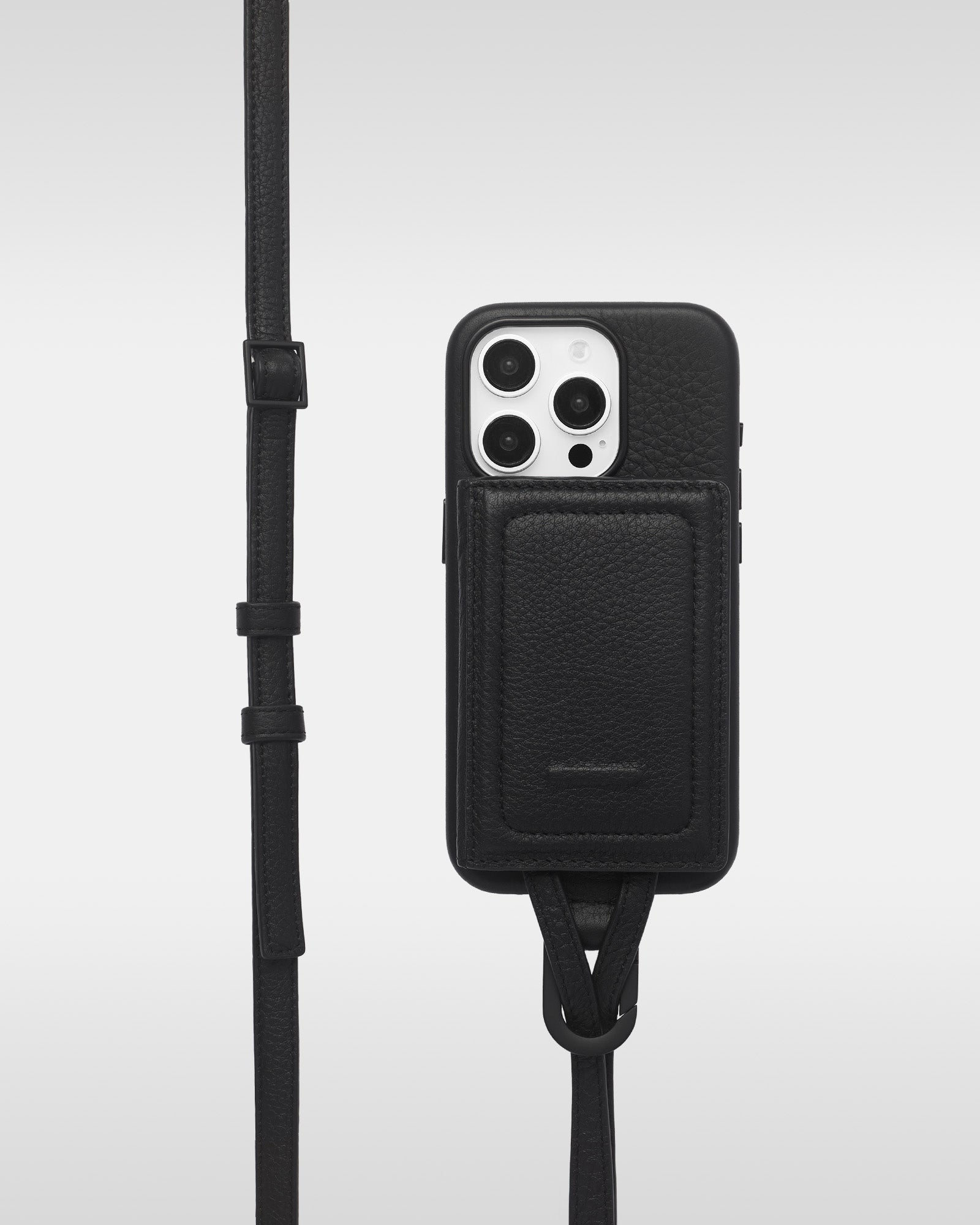 レザー製 iPhoneケース セット / 長さ調節可能 ストラップ付