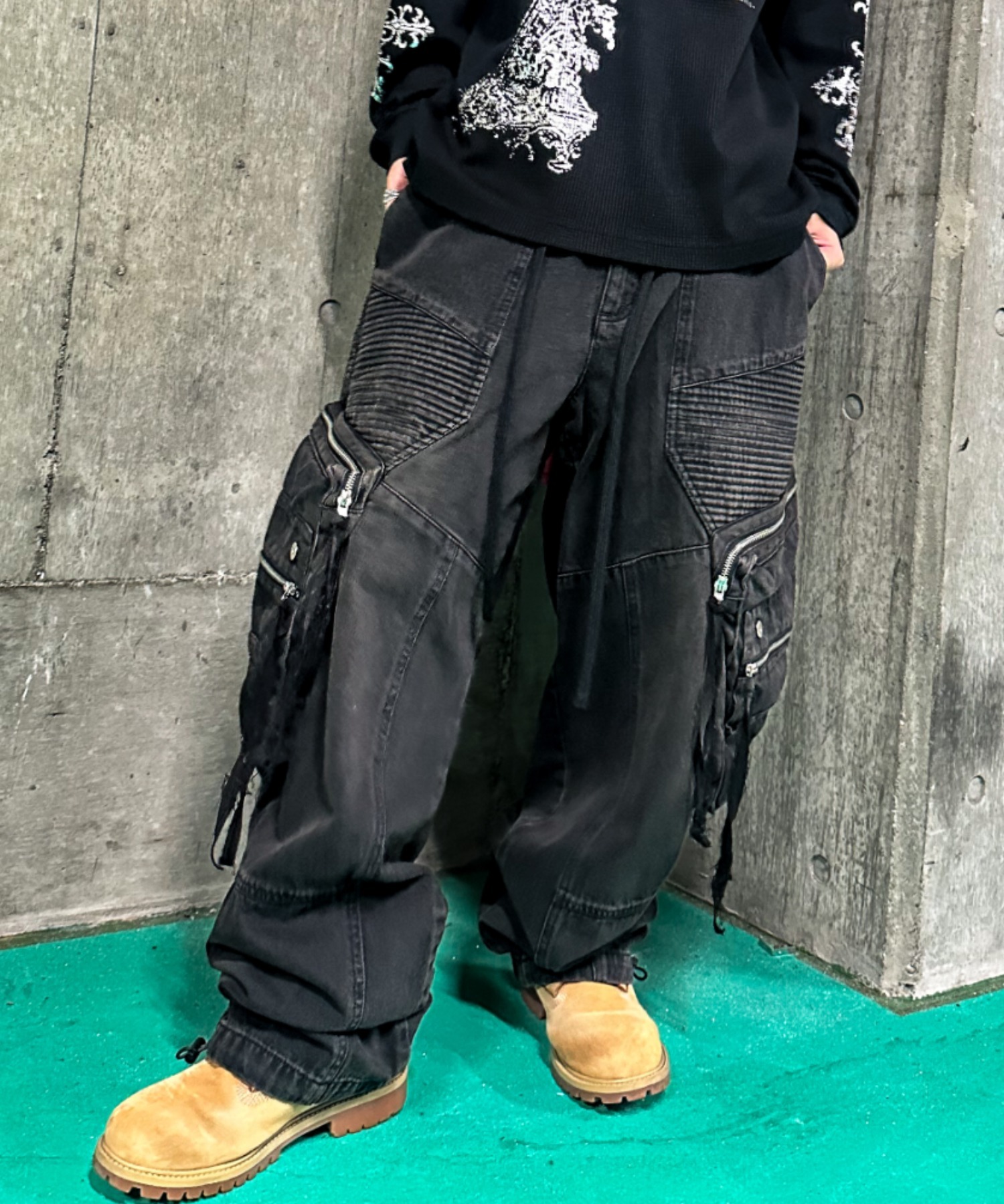 A'GEM/9 × .kom 『A'GEM/9/エージェムナイン』 蛇腹カーゴパンツ A'GEM