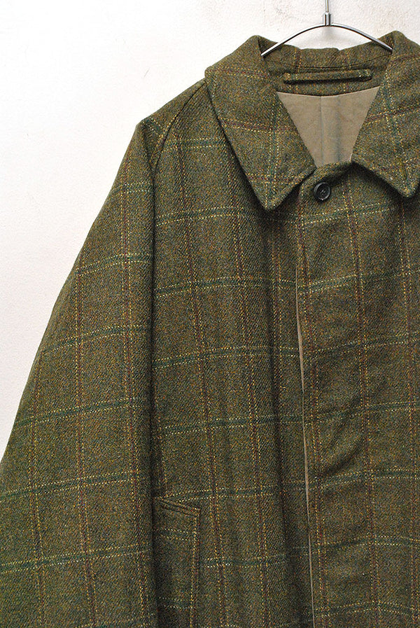 A.PRESSE Tweed Balmacaan Coat
