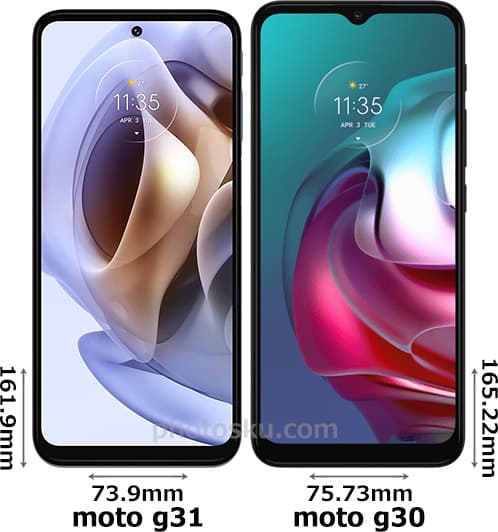 moto g31」と「moto g30」の違い - フォトスク