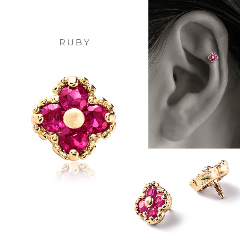 K18YG サファイア エメラルド ルビー 世界三大宝石 ボディピアス│金属