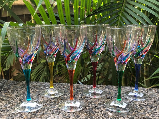 Trix Multi Color Italian Crystal Glassware Set/2 – Portico Shop