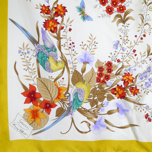 OLD Gucci ボタニカル柄シルクスカーフ(黄色) – Vintage Shop Rococo