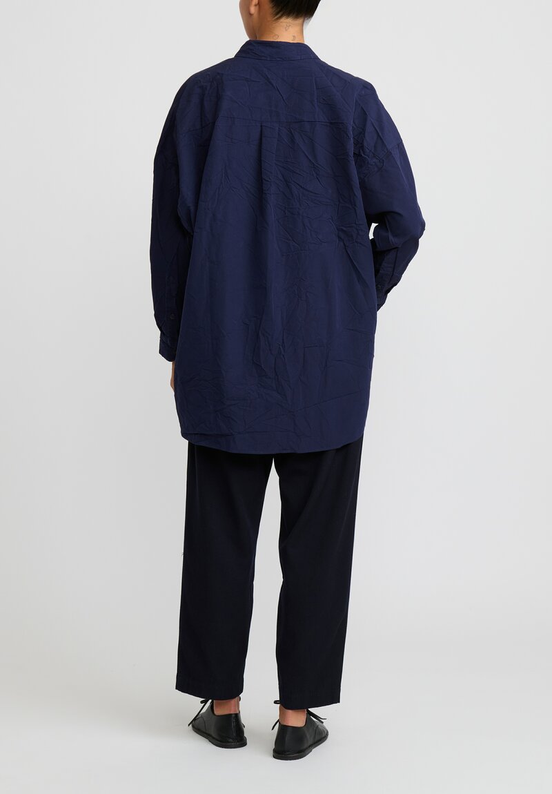 Casey Casey Paper Cotton Shirt in Navy Blue | Santa Fe Dry Goods