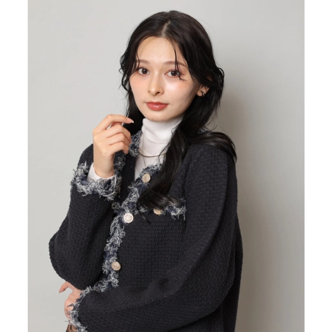 アプワイザー・リッシェ Apuweiser-riche MIXブレードニットジャケット