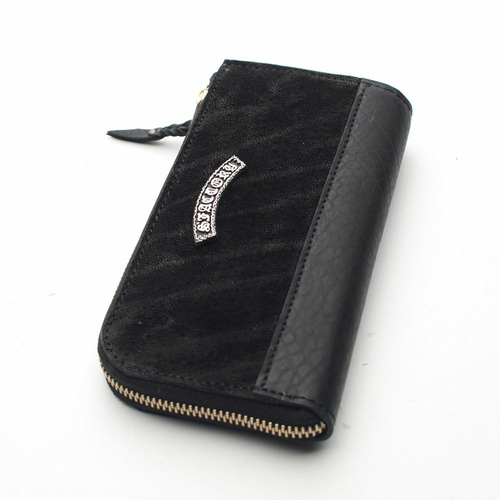 L字ファスナー ロングウォレット ブラックエレファント（ゾウ革