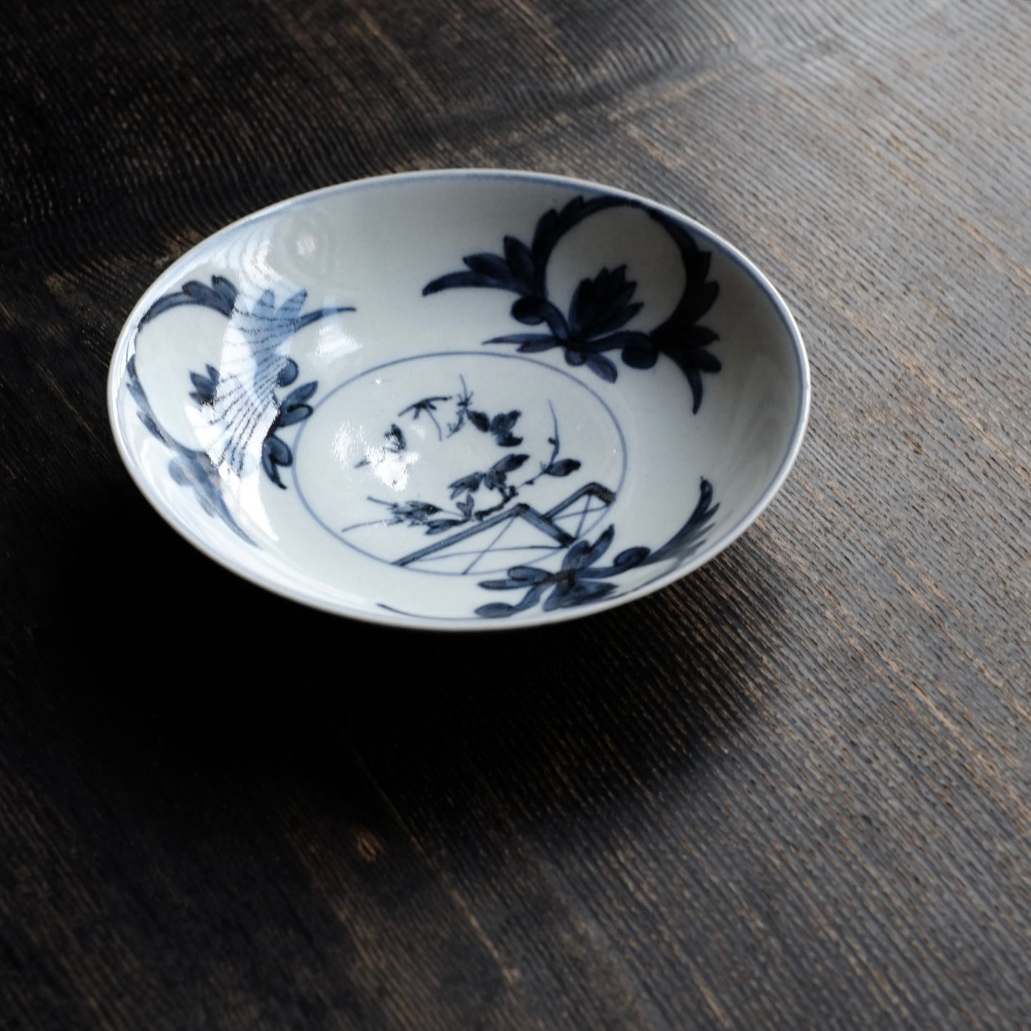 時代 花草紋染付皿 (江戸時代) – 逢季荘
