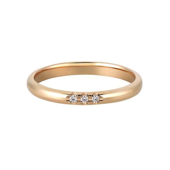 K18 カラーゴールドリング〕K18 リング オレンジゴールド (幅約2.2mm