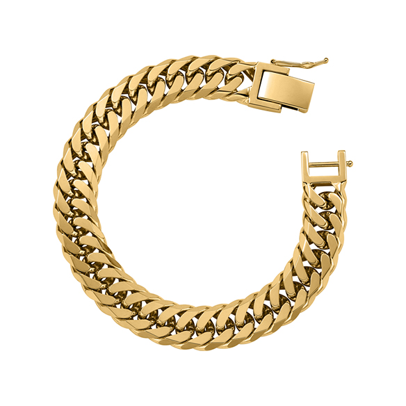 K18イエローゴールド キヘイブレスレット （6面カットダブル） 100g