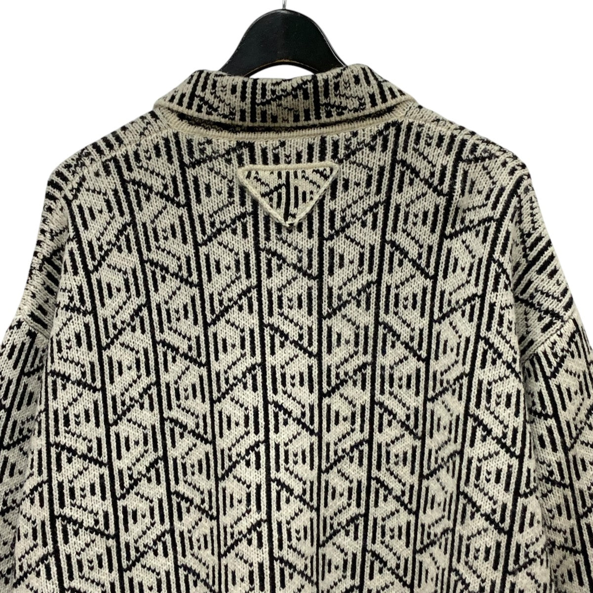 PRADA(プラダ) 総柄襟付きニットカーディガンP25I32 P25I32 ホワイト