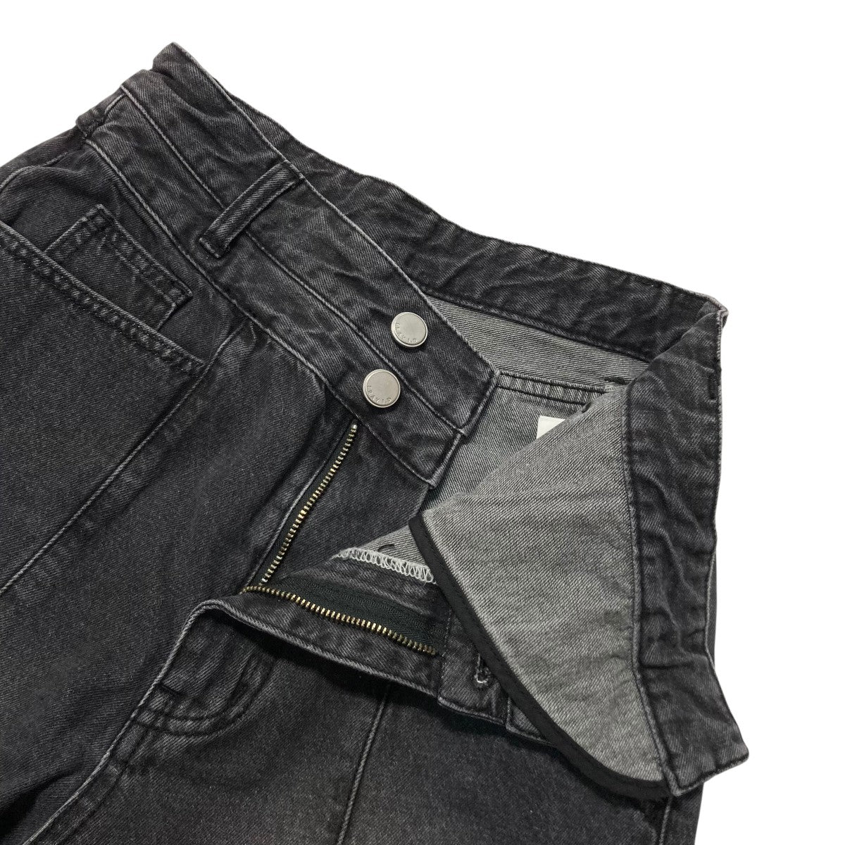 FRAY ID(フレイアイディー) アシメダブルウエストワイドデニムパンツ