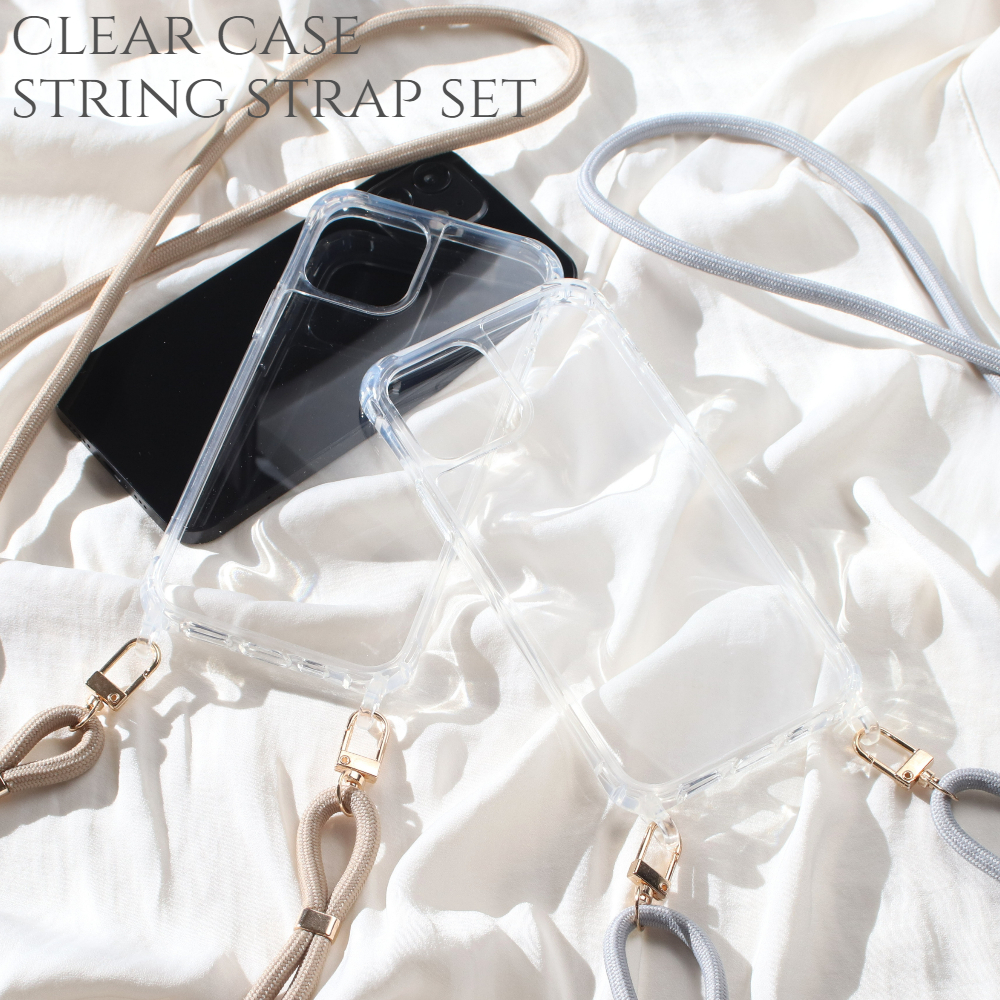 楽天市場】iphone14 ケース クリア ショルダー ストラップ付き