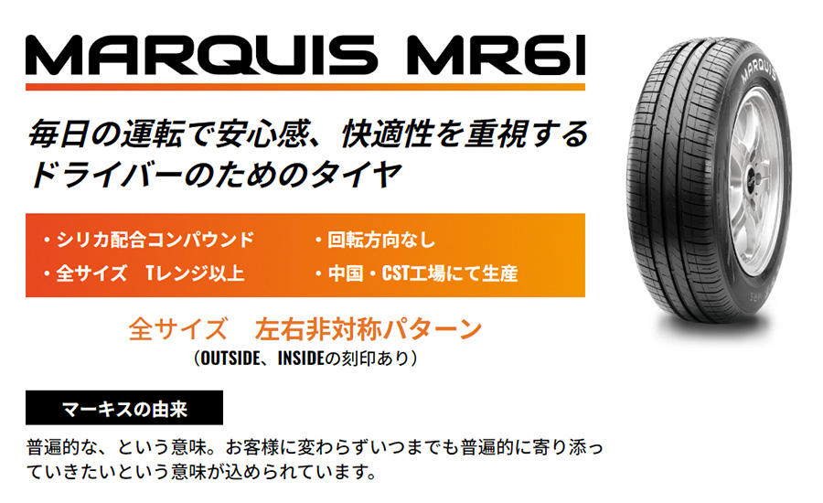 CST 175/65R15 夏タイヤ シーエスティー マーキス MR61 4本セット CST