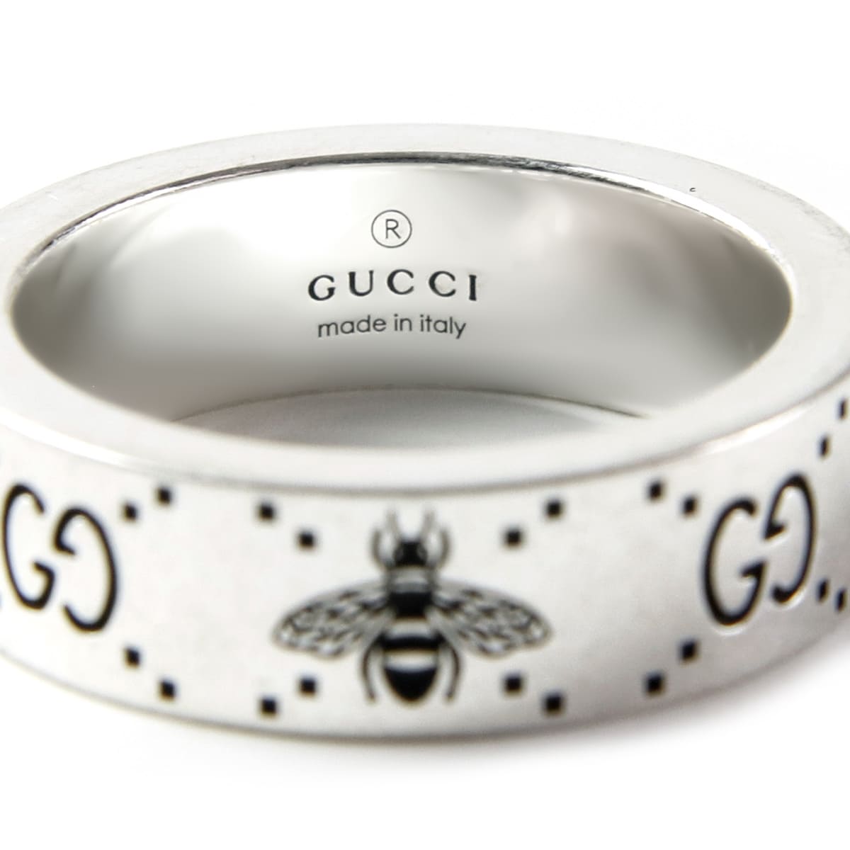 GUCCI（グッチ） 指輪 メンズ 正規品 シルバー リング GG＆ビー 蜂