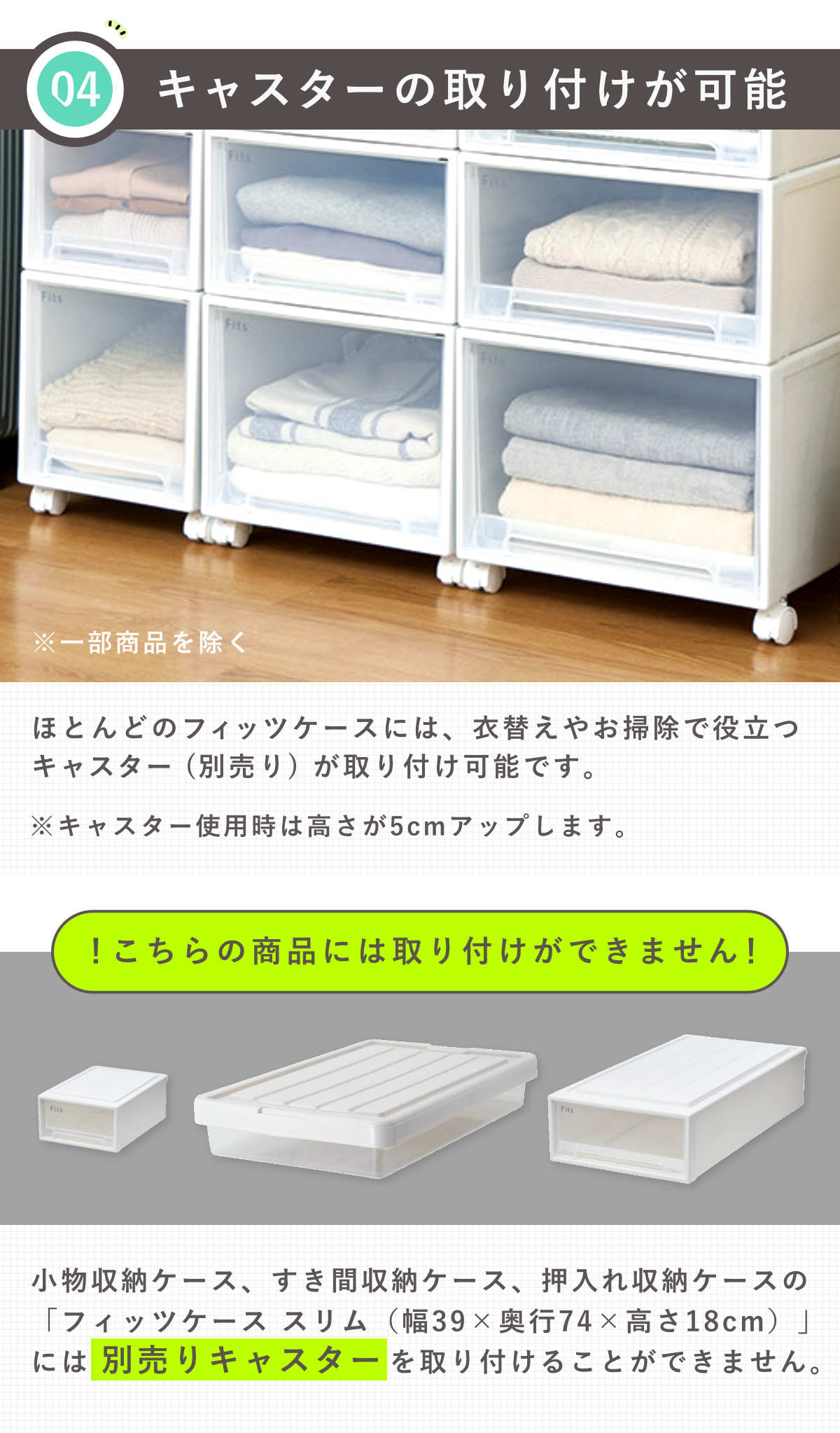 Fits 収納ケース フィッツ フィッツケース スリム 引き出し 押入れ