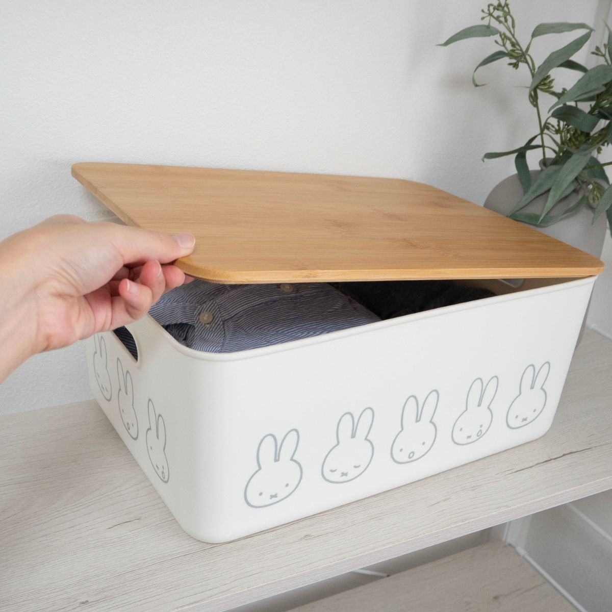 オカトー 収納ボックス miffy バンブー ふた付き収納ケース L 幅36