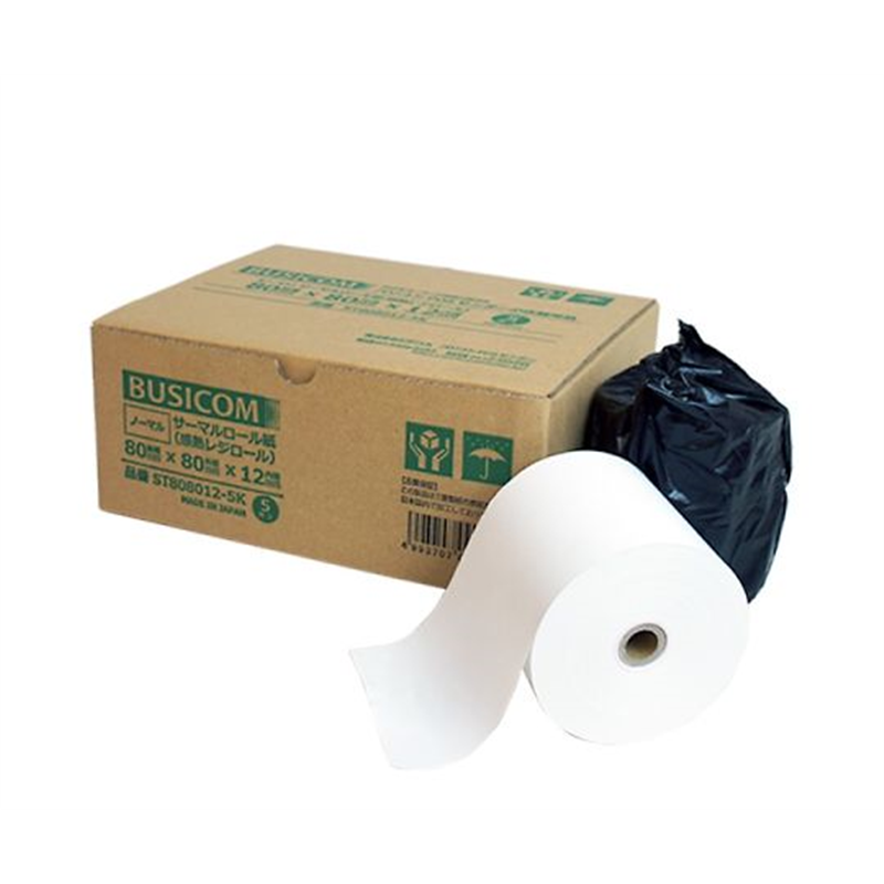 TANOSEE 感熱レジロール紙 中保存 幅80×直径71mm×長さ63m 厚み約0.065