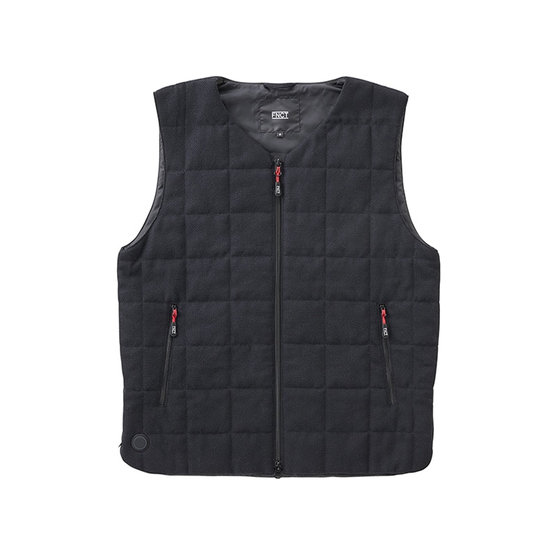 アイリスオーヤマ ファンクト ヒートベスト ツイード調 L ネイビー