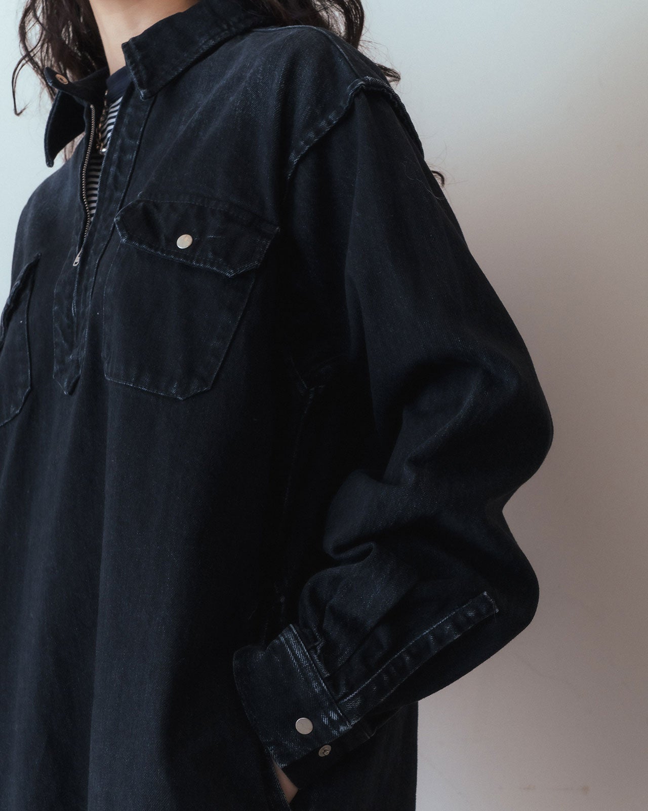 Shinzone（シンゾーン）】HALF ZIP DENIM DRESS ワンピース