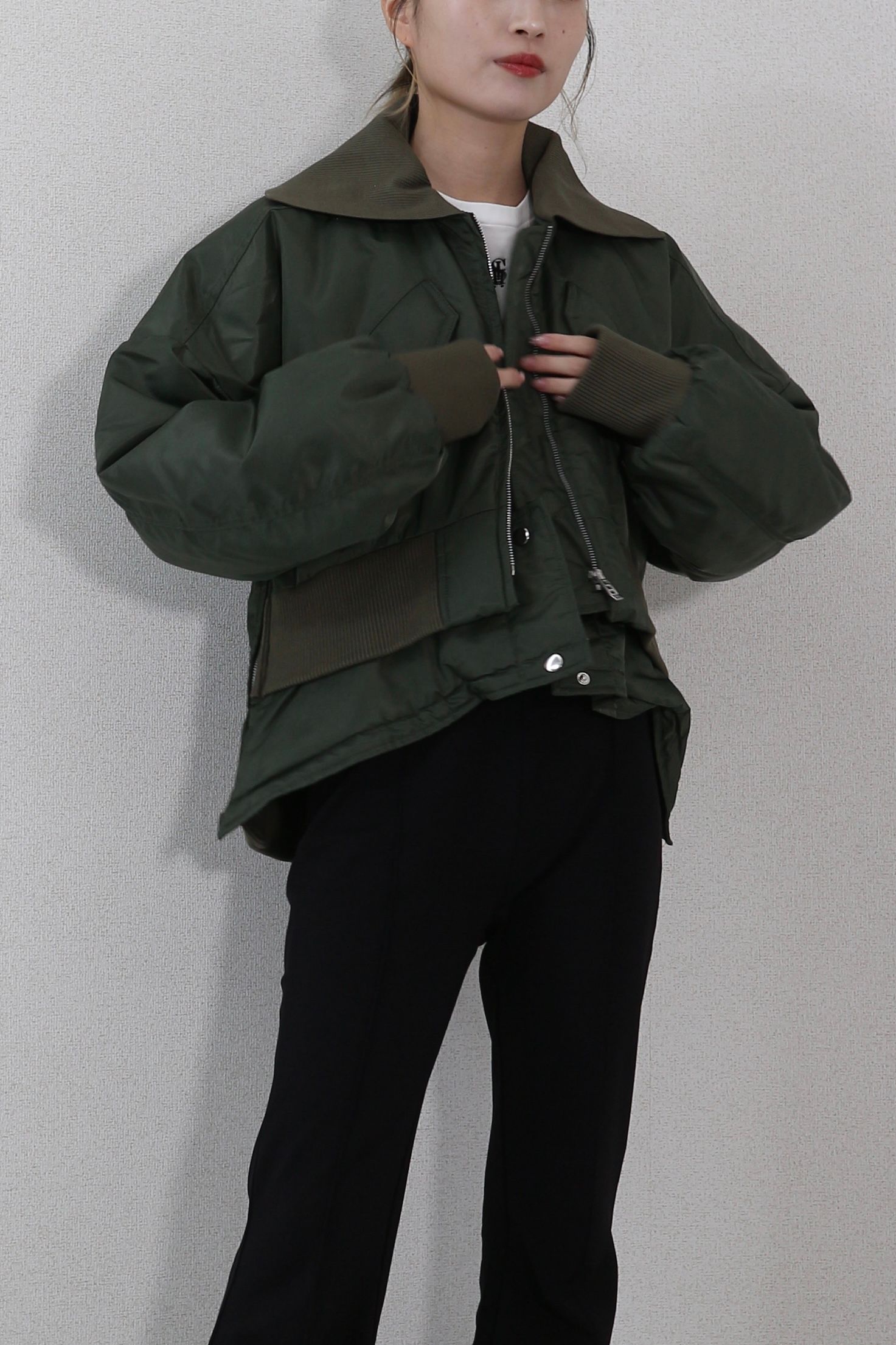 UN3D. - BIG COLLAR MA-1 / ビッグカラーMA-1 (カーキ) / 調整可能