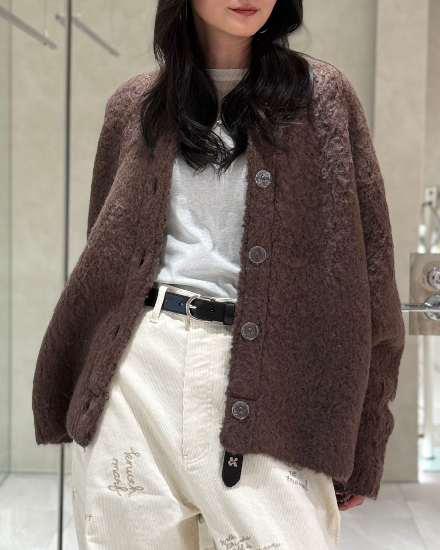 CAVEZA ROSSO - Curl shaggy knit cardigan / カールシャギーニット