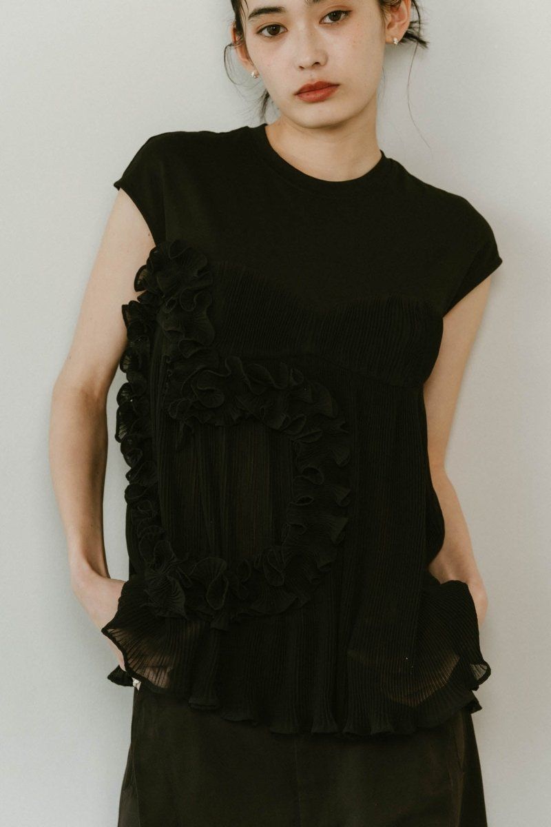 Knuth Marf - heart motif tulle tops / ハートモチーフ チュール