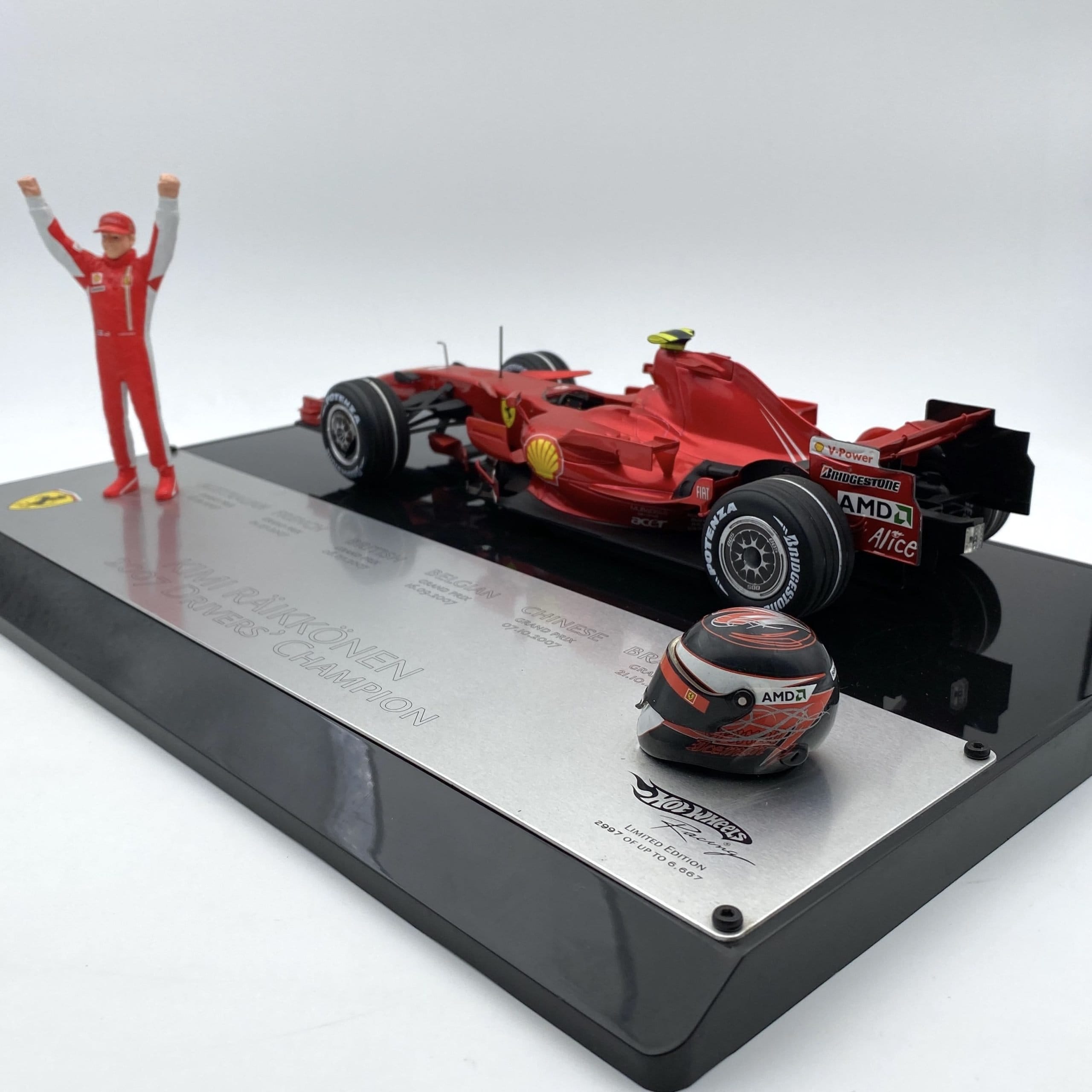 Hotwheels F1 model Hotwheels 1/18 Ferrari F2007 Kimi Raikkonen F1