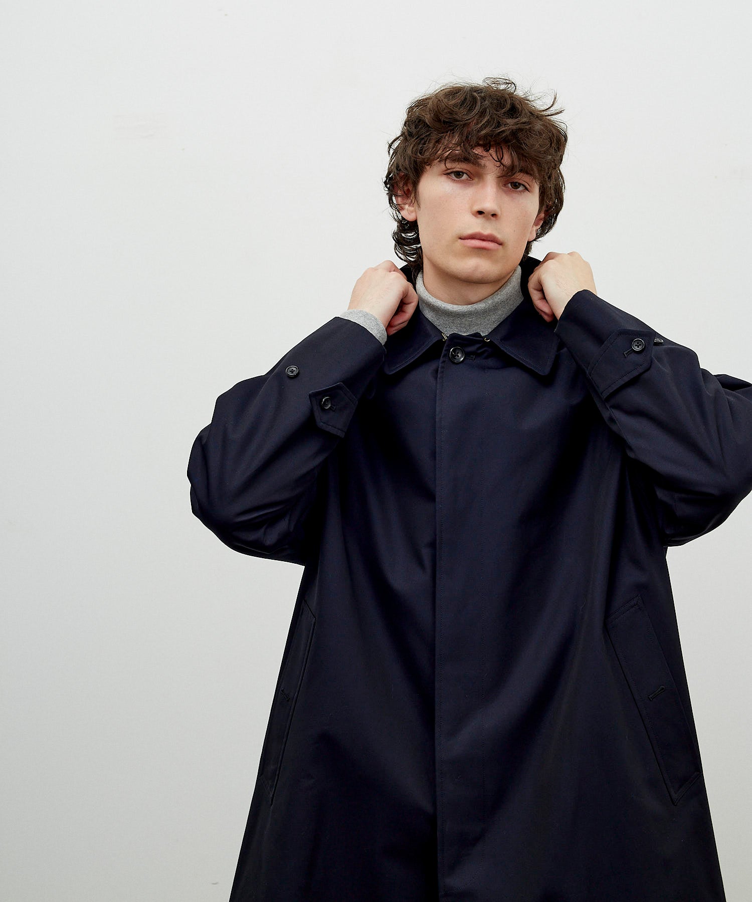 SINGLE RAGLAN COAT 1 / GABARDINE NAVY – ANATOMICA OFFICIAL ONLINE