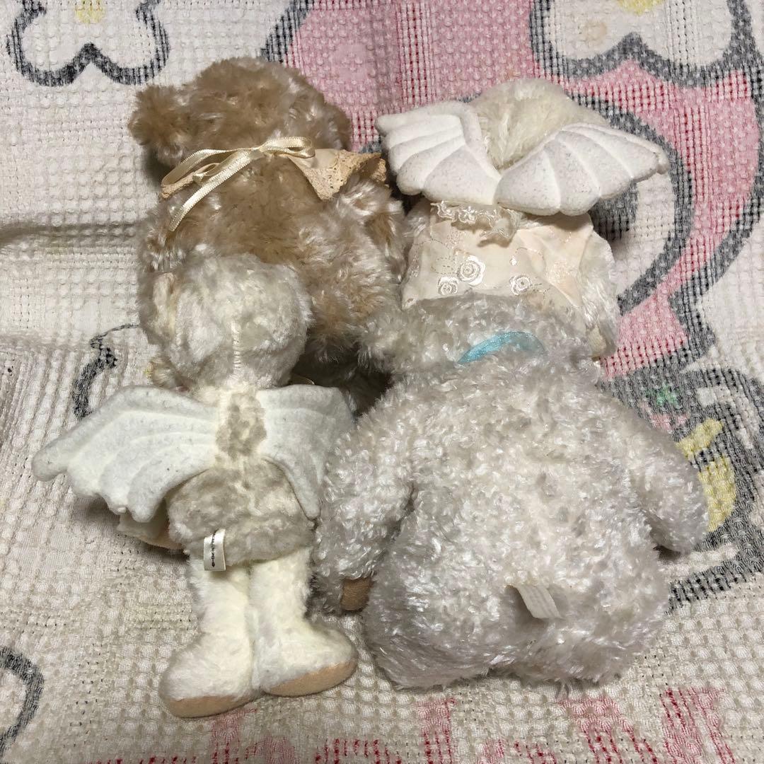 レトロ　サンアロー　ハッピーちゃん＆天使　クマ　ぬいぐるみ　中古品　4こセット