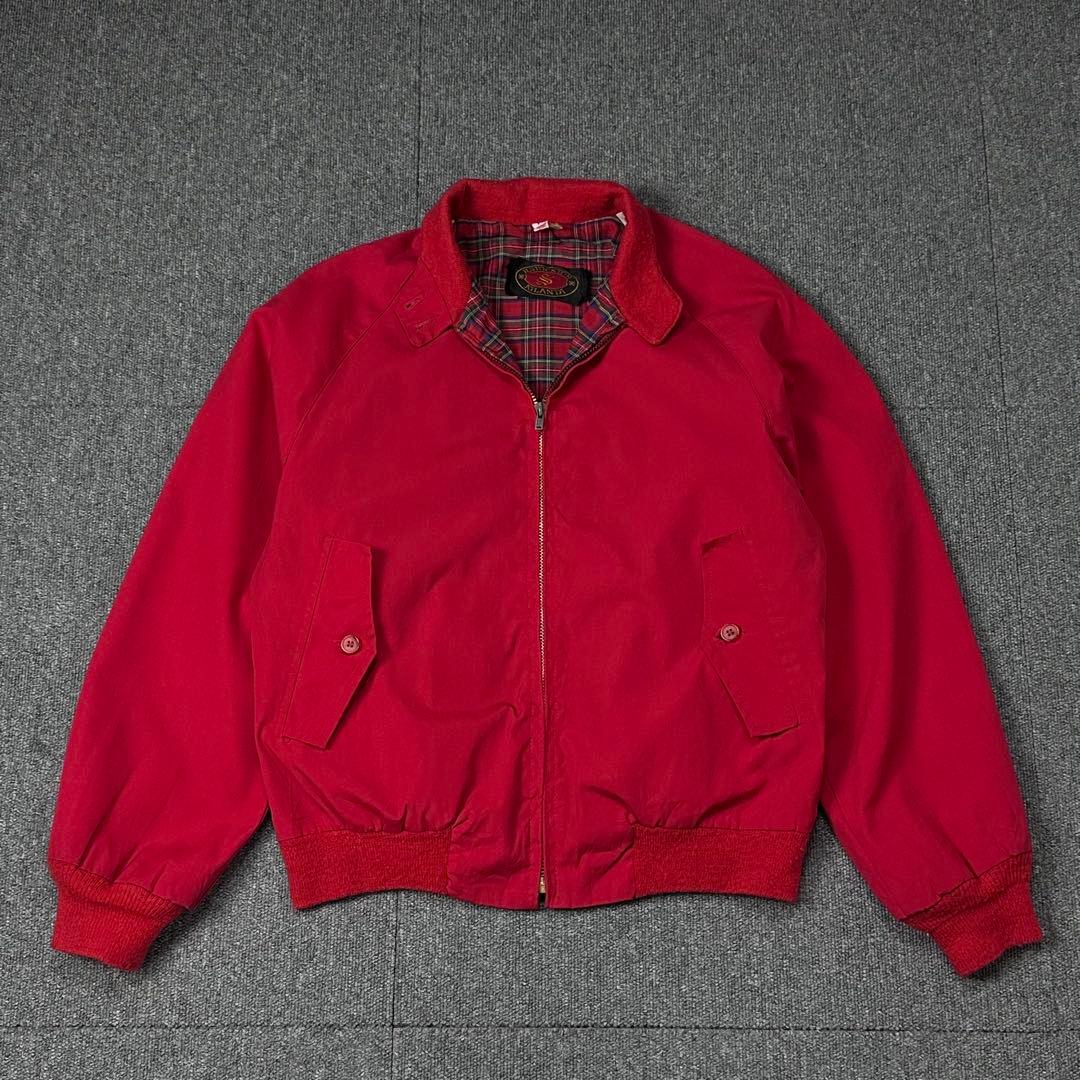 70s ビンテージ ハリントンジャケット 裏地チェック柄 赤 ドリズラー