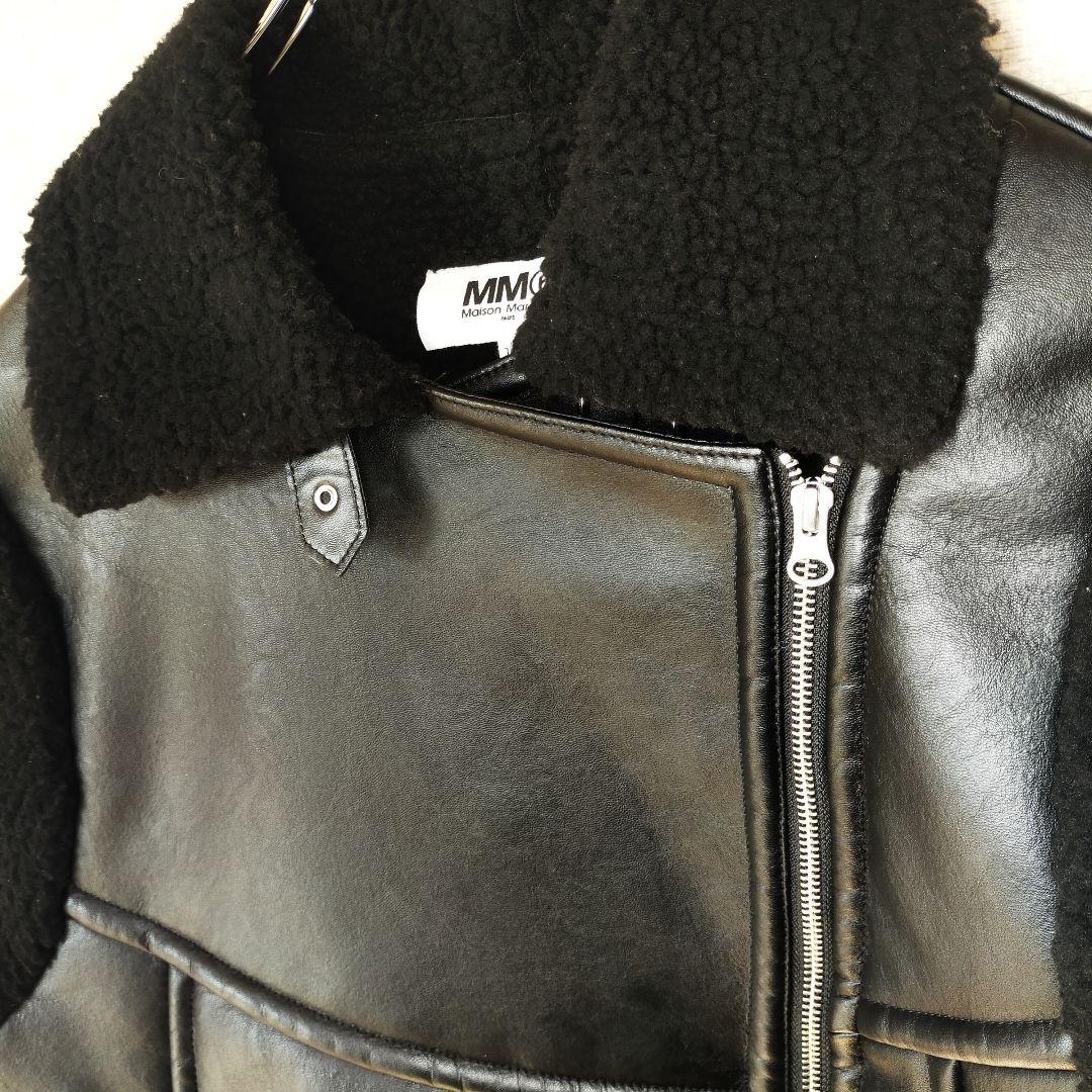 MM6】Margiela マルジェラ ムートン ライダースジャケット 黒 L - メルカリ