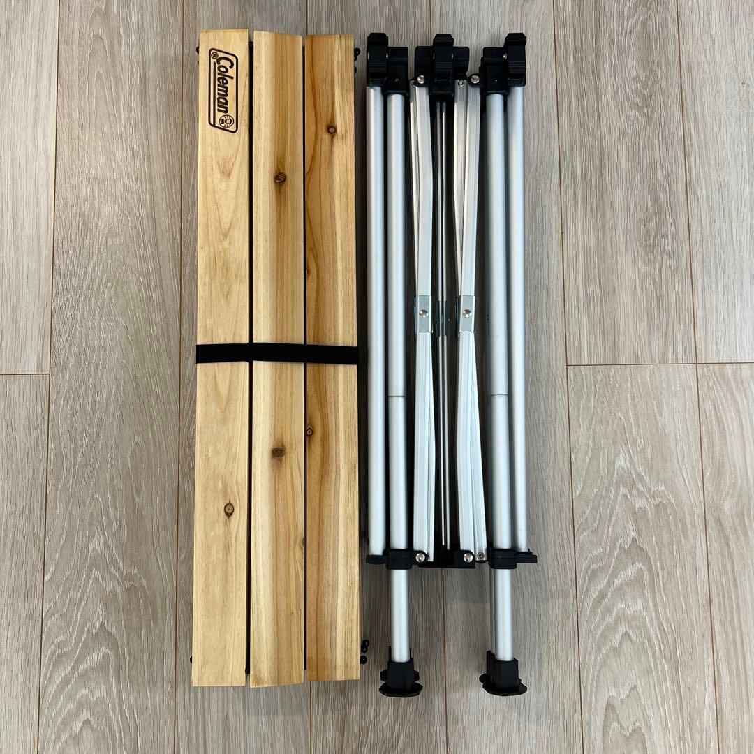 【美品】コールマン　ナチュラルウッドロールテーブル110 廃盤カラー ナチュラルウッド ロールテーブル/110用天板（1セット）の通販