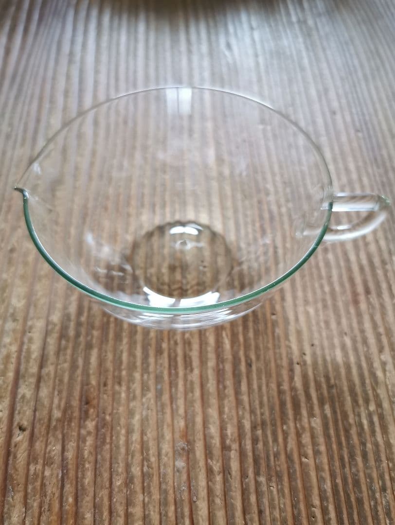 ドイツヴィンテージ薄口 イエナガラス 片口ピッチャー 淡グリーン軽い