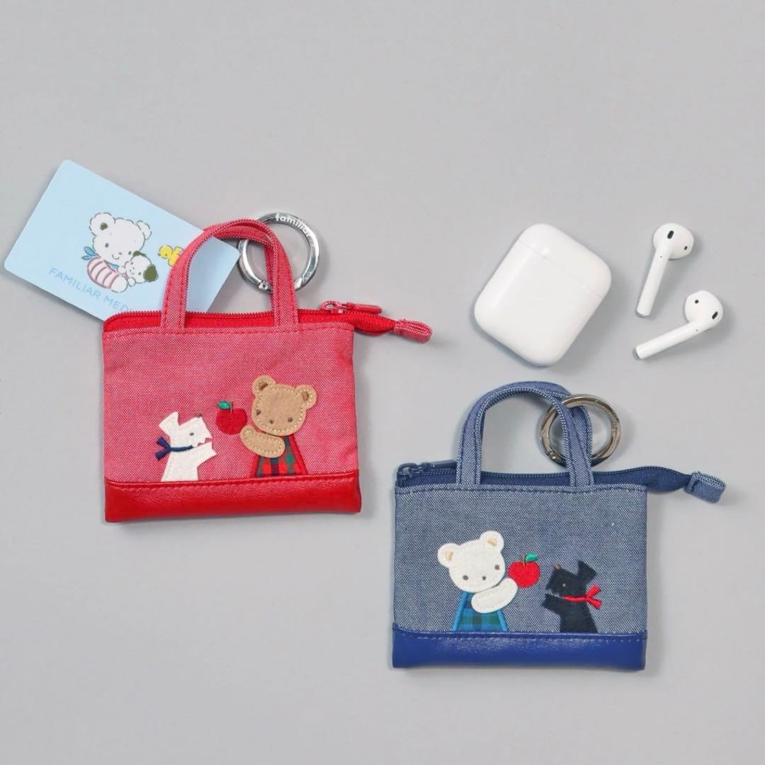 ファミリア familiar ミニデニムバッグ（赤） - メルカリ