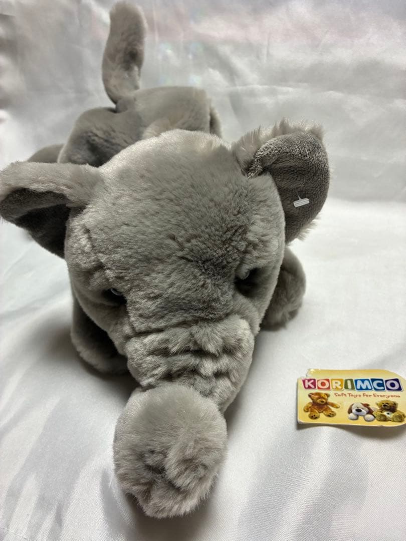 稀少　KORIMCO グレーの象のぬいぐるみ パペット　指人形　ビンテージ物