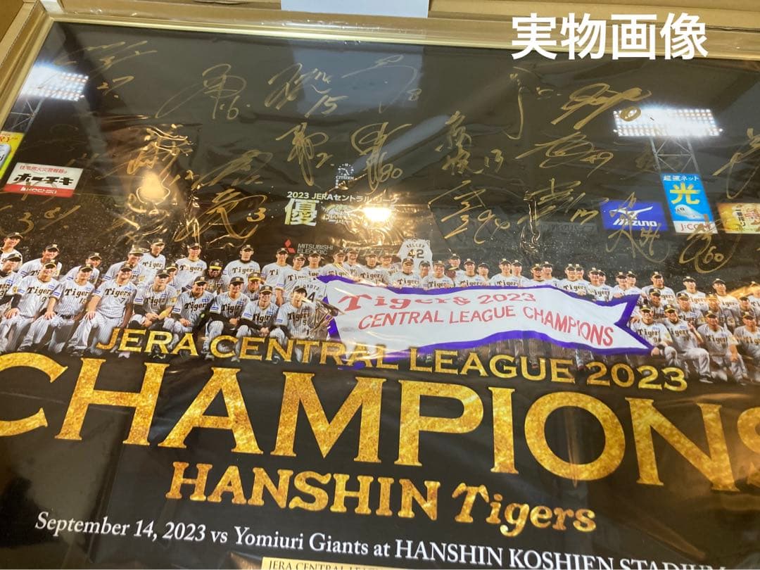 阪神タイガース 2023セリーグ優勝記念 直筆寄せ書きサイン入り特大