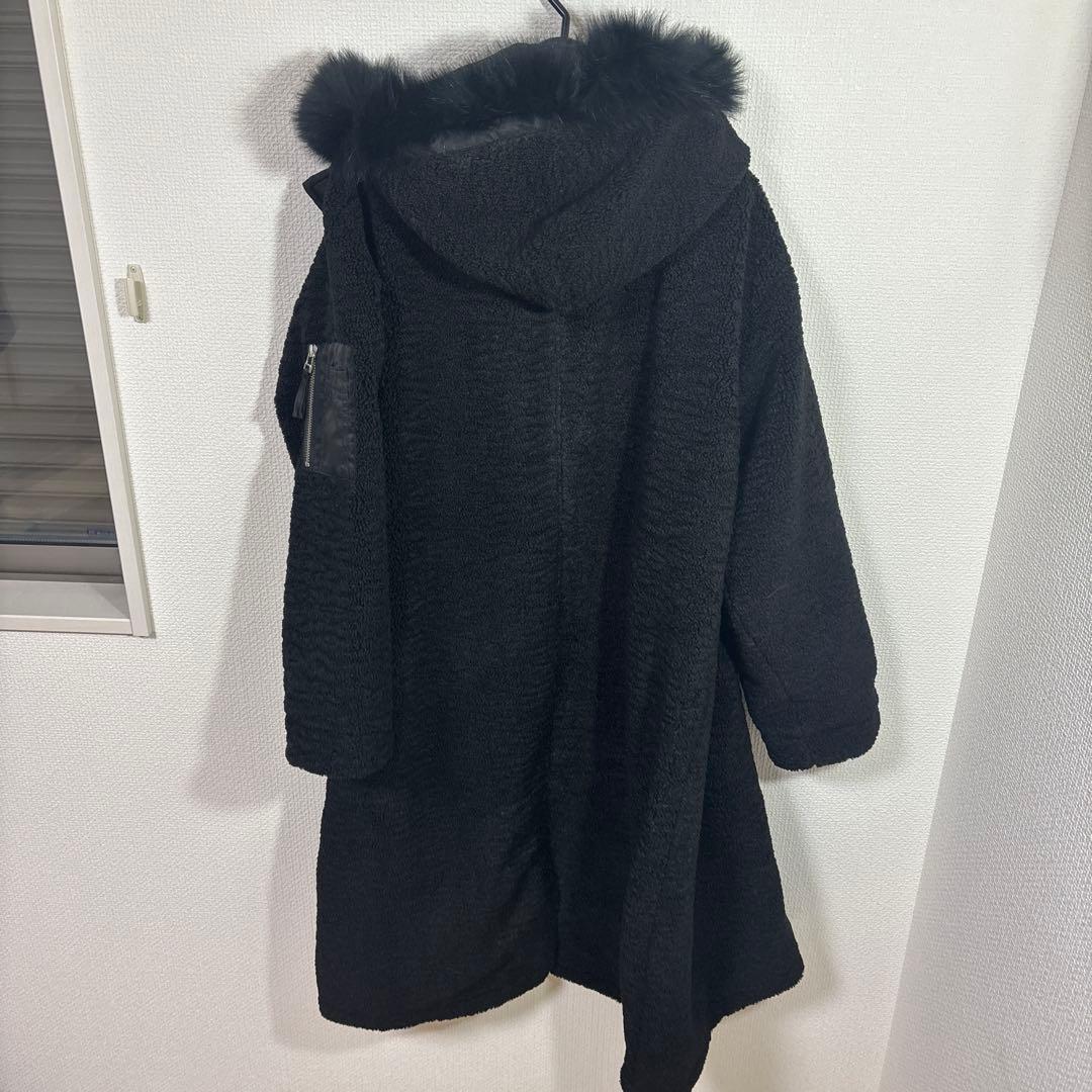 LASUD ファーボアコート ブラック 未使用品 サイズ9号 定価34000円