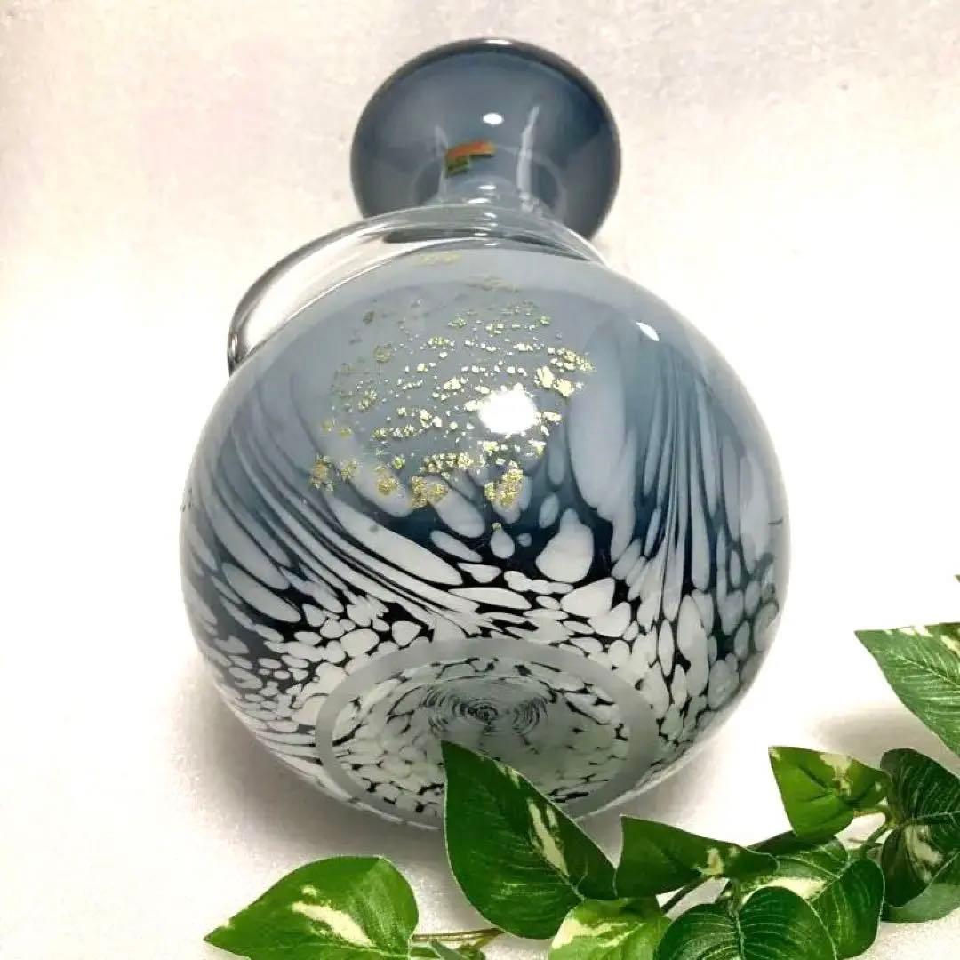 昭和レトロ カメイガラスKAMAY GLASS 本金 ガラス花瓶 フラワーベース