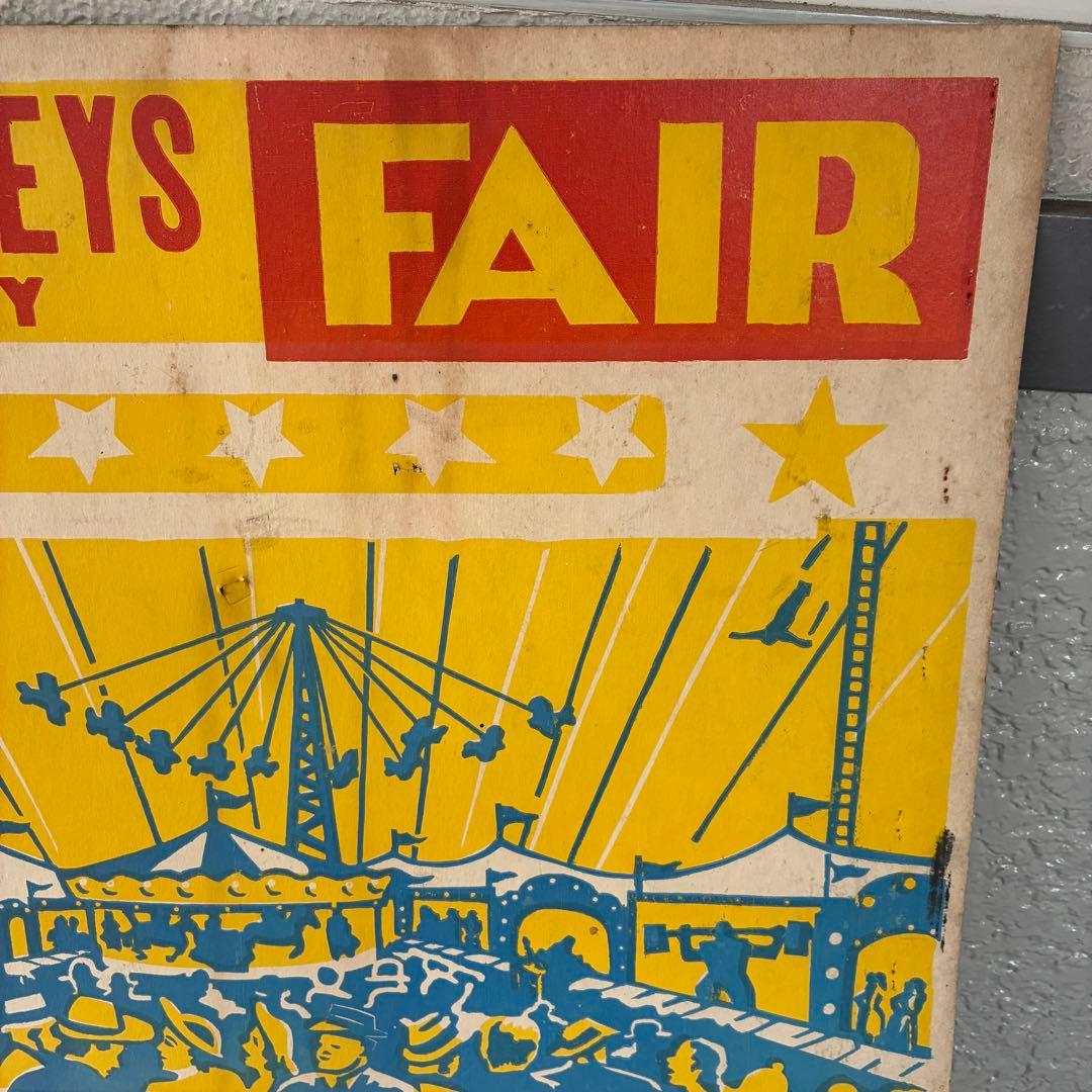 レア！50s〜アメリカアンティーク実物サーカス遊園地FAIR広告ヴィンテージ雑貨