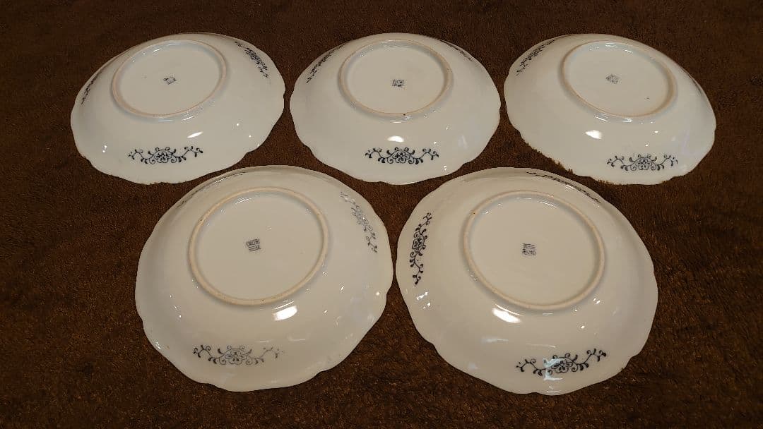 古伊万里 伊万里 染付 輪華皿 6寸皿 5客