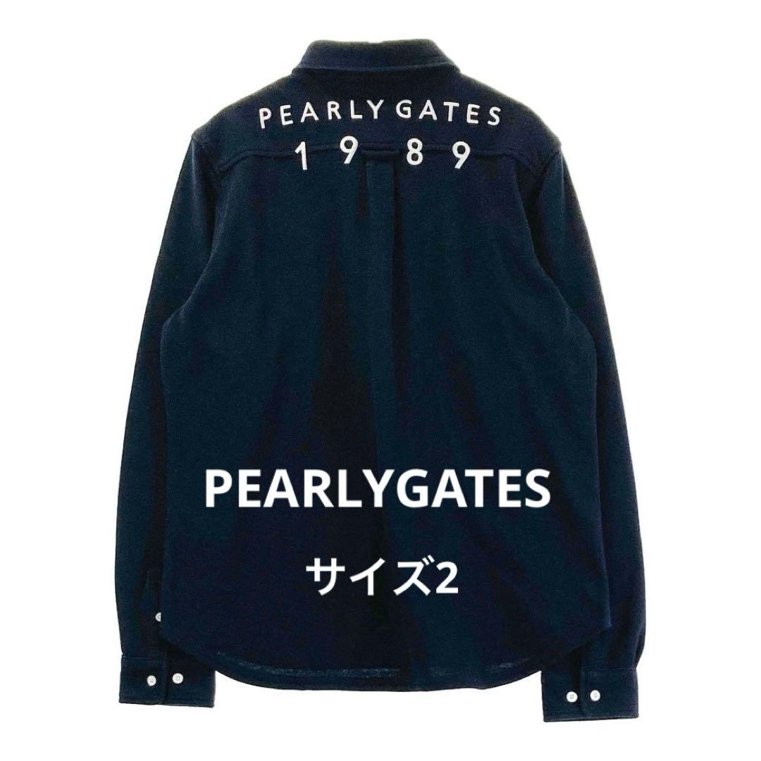 PEARLYGATESポロシャツ　ネイビー系　サイズ2 サイズ：2 PEARLY GATES パーリーゲイツ 2023年モデル 半袖ポロシャツ