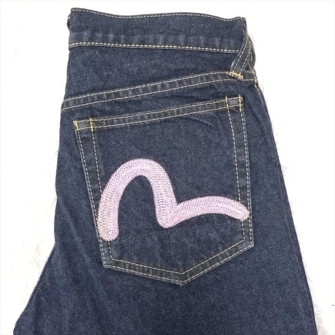 美品】EVISU 刺繡入り デニムパンツ ジーンズ M ストレート k25