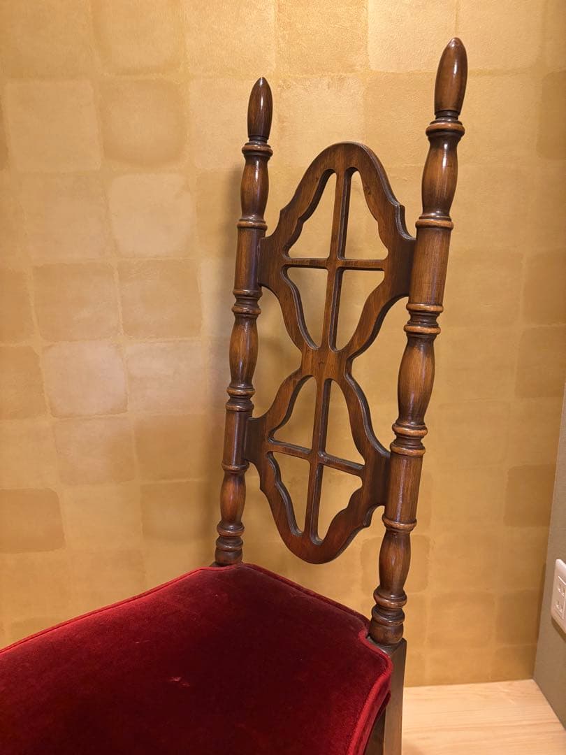 更新！アンティーク家具 椅子 木製 ベロア 洋風 ヴィンテージチェア コスガ