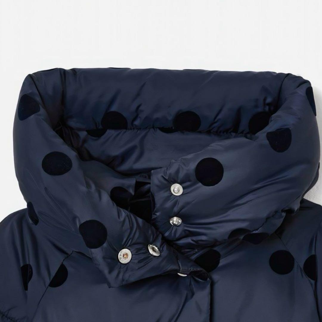 ジャカディ jacadi ネイビー ドット柄 ダウンコート 12A - メルカリ