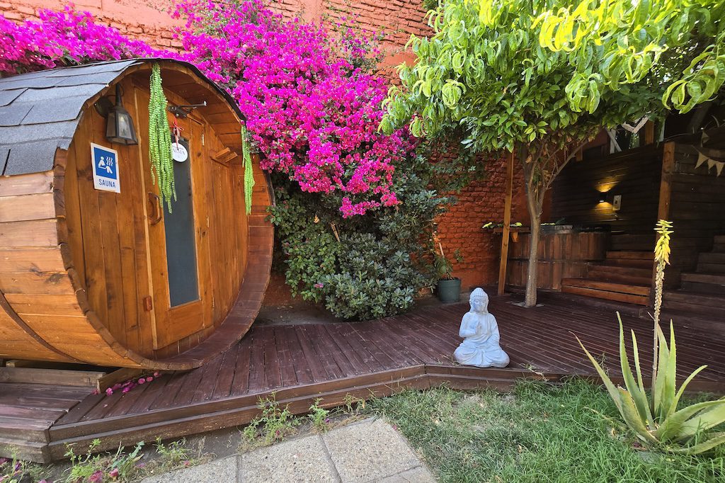 El calor del sauna seco